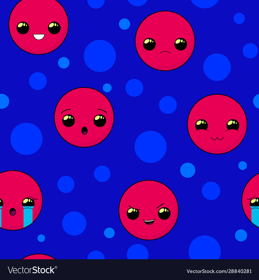 Kawaii red ball seamless pattern for wallpaper Vector Image