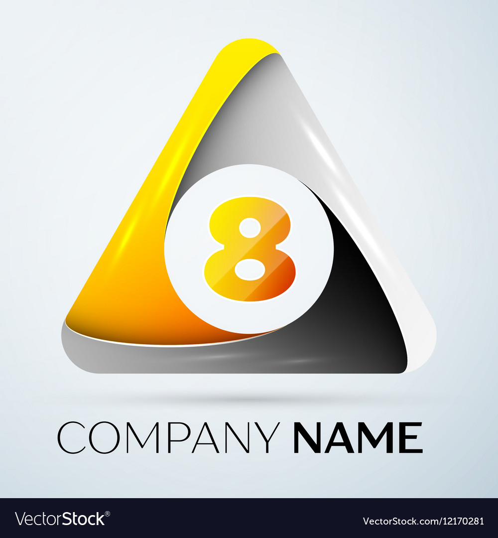 Number Eight Logo Symbol In The Colorful Triangle Vector Image