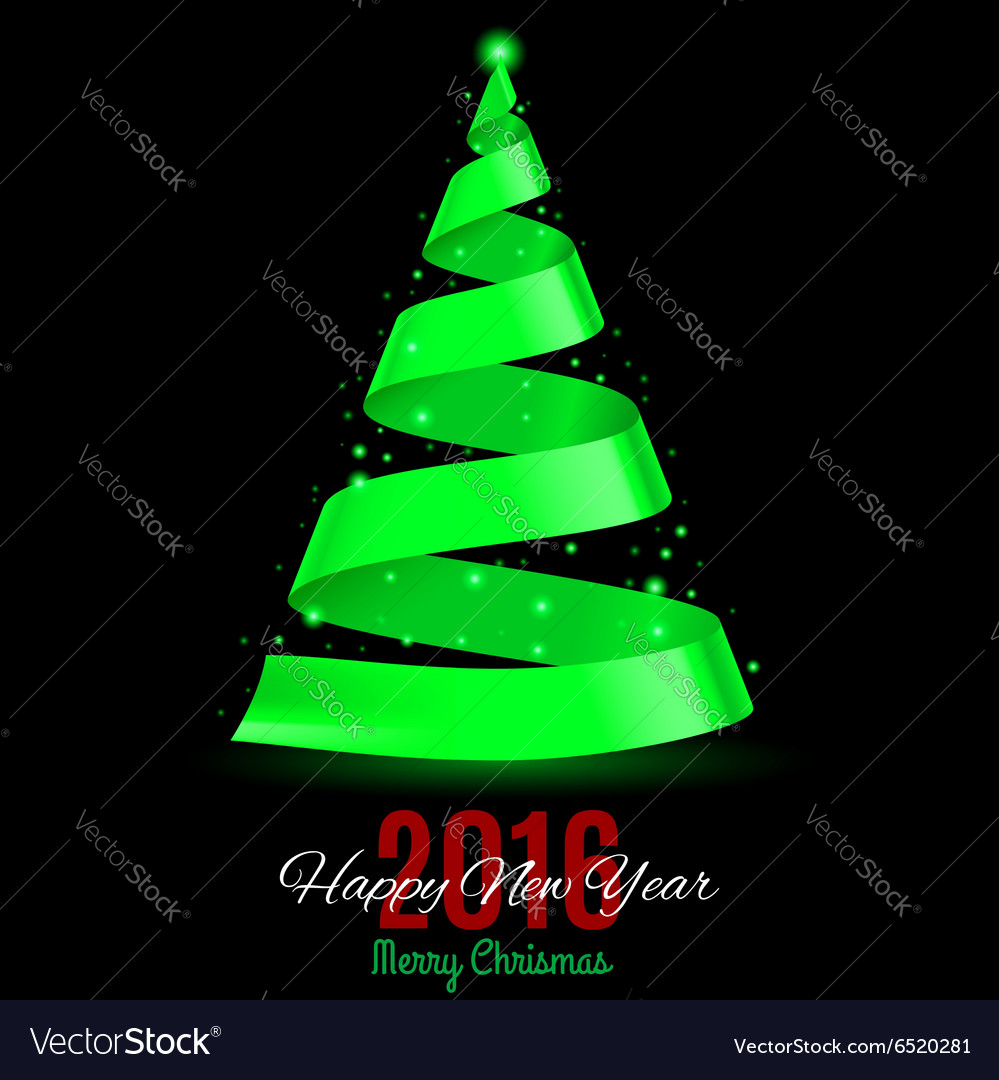 Ribbon christmas tree Royalty Free Vector Image