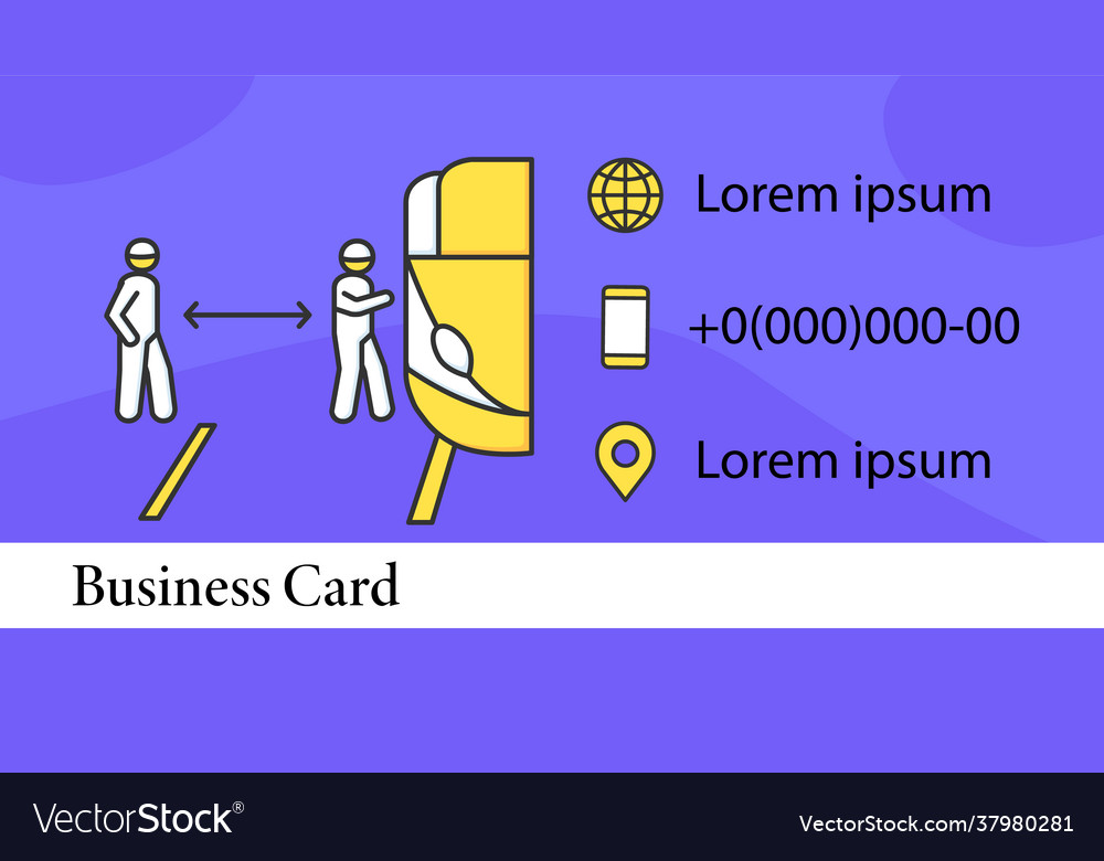 Safe distance business card Royalty Free Vector Image