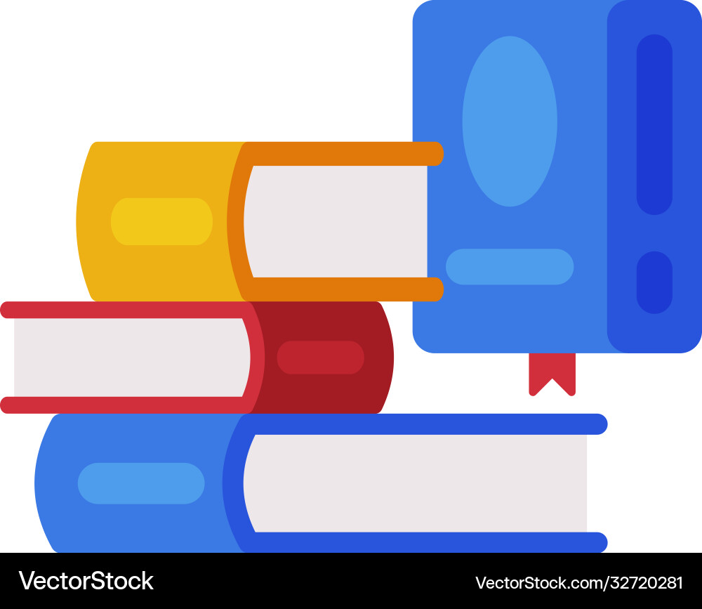 Stack books reading and education back Royalty Free Vector