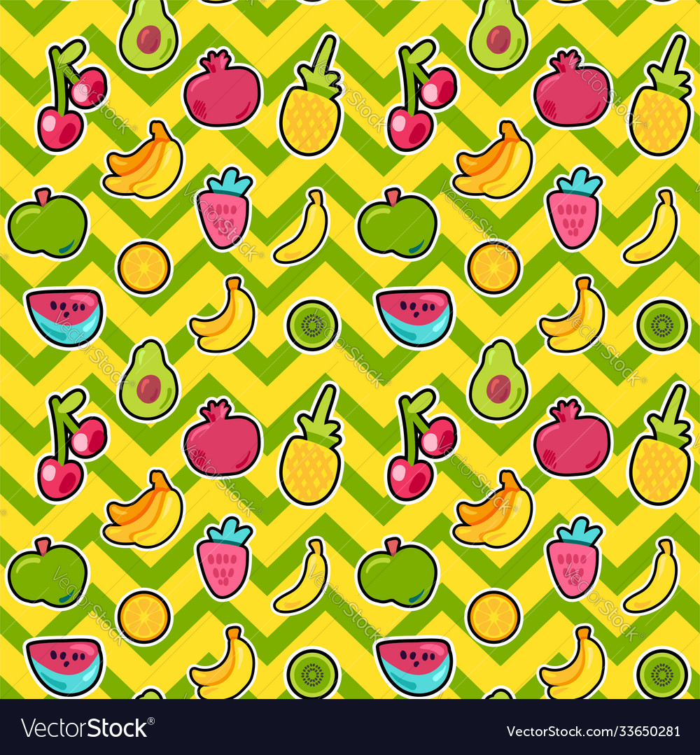 Summer fruits seamless pattern Royalty Free Vector Image