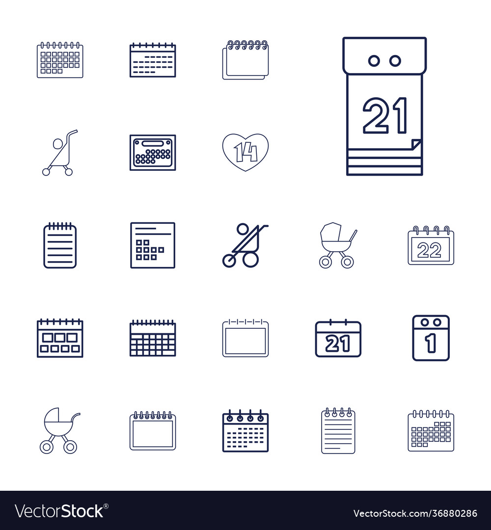 22 calendar icons Royalty Free Vector Image - VectorStock