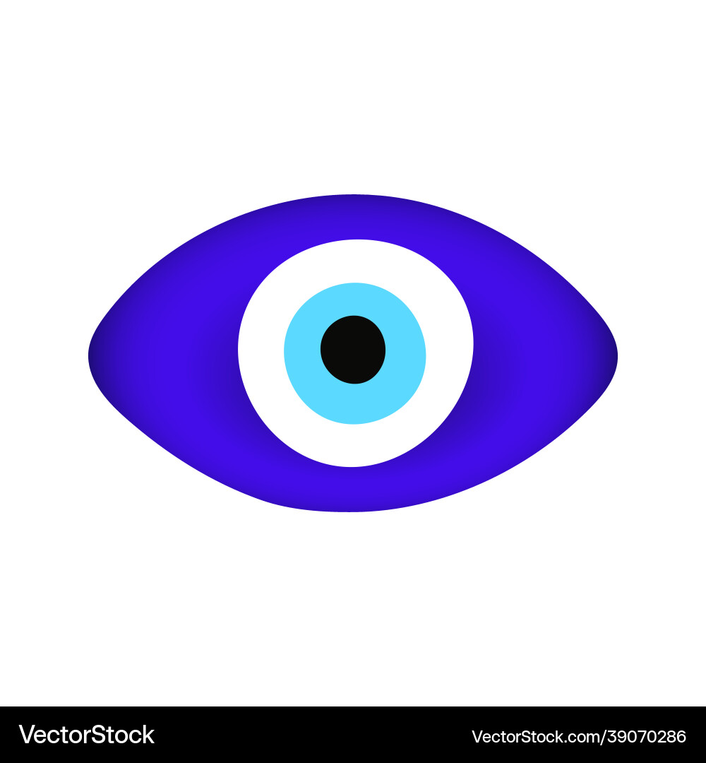 Blue oriental evil eye symbol amulet flat style Vector Image