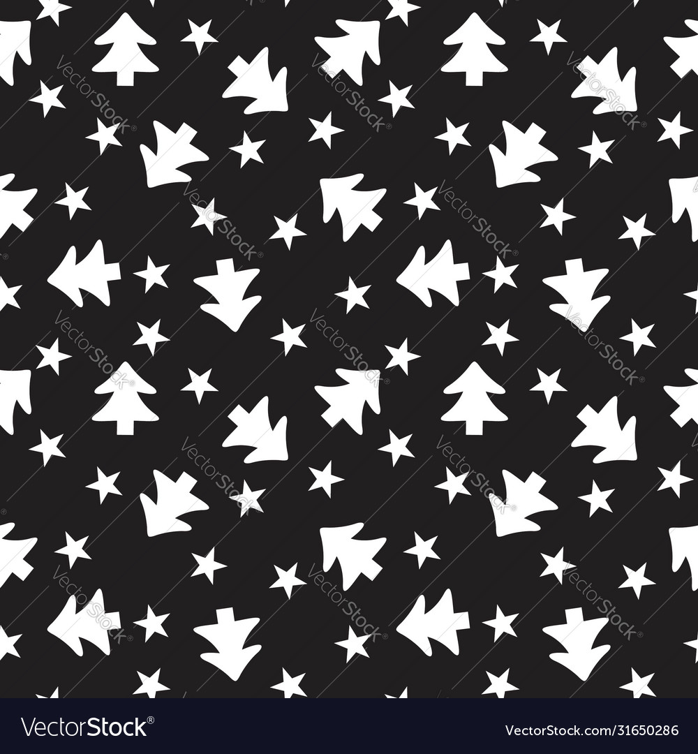 Christmas black and white holiday seamless Vector Image