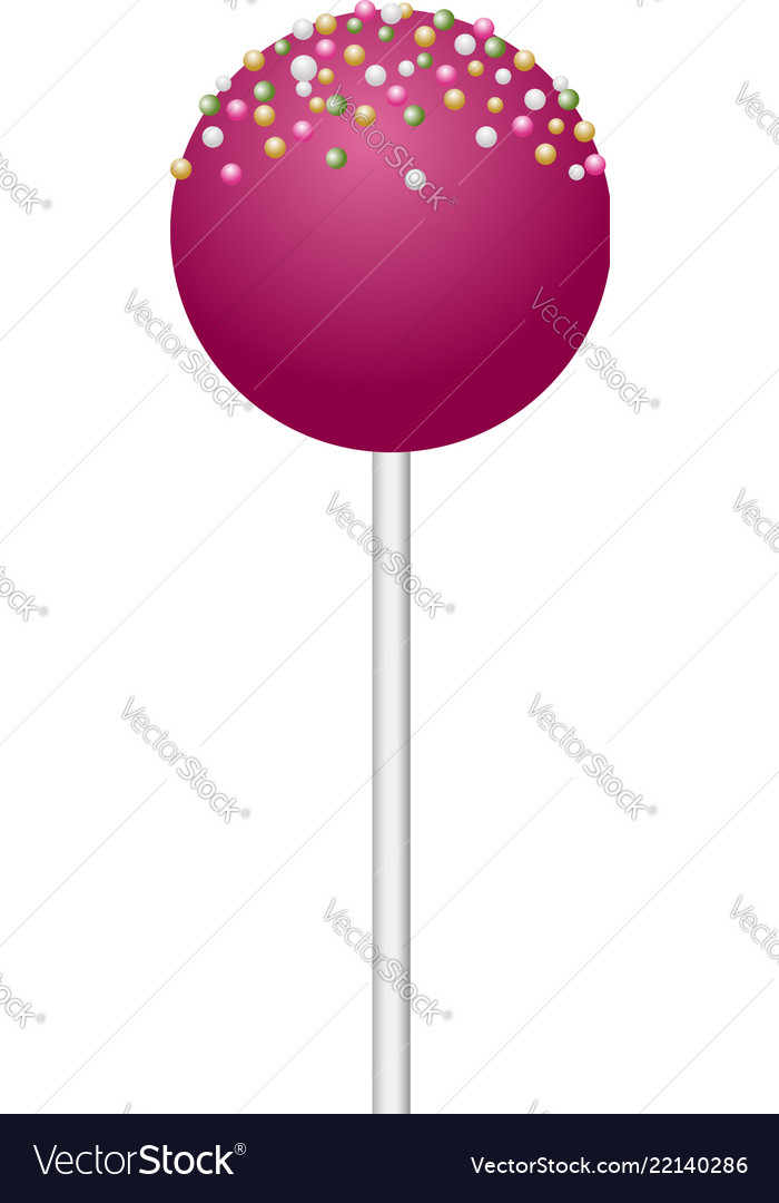 Pink lollipop icon realistic style Royalty Free Vector Image