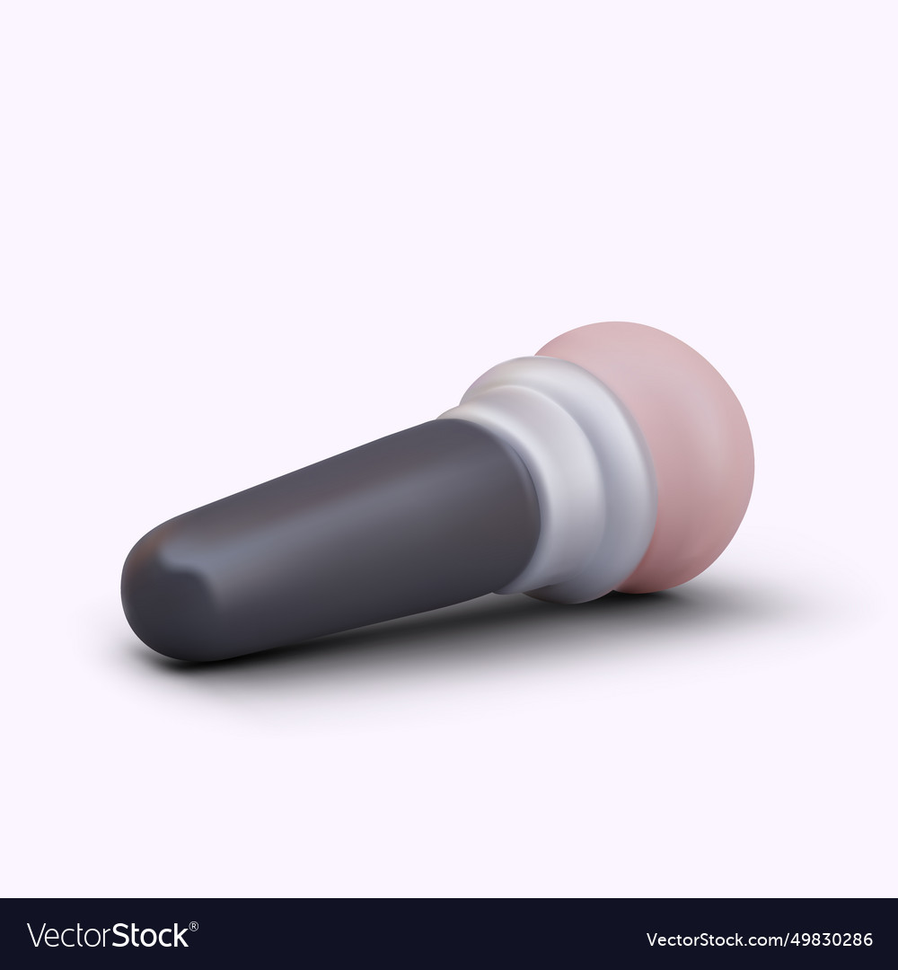 Side view on realistic brush with black handle Vector Image