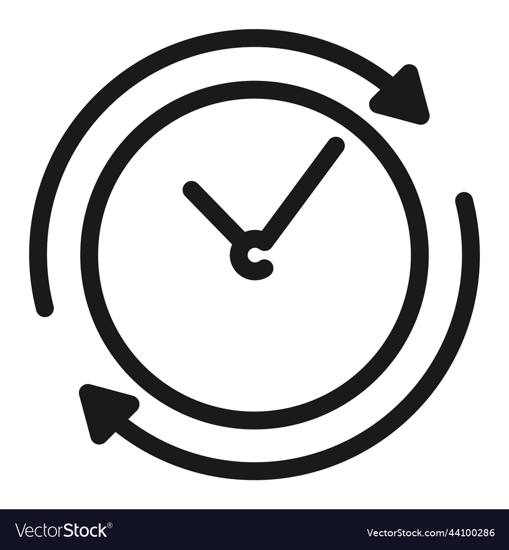 Time management line gear with icon work Vector Image