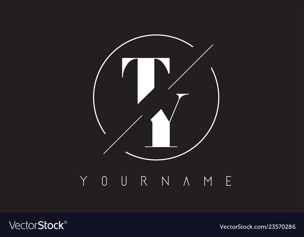 Ty Letter Logo With Cutted And Intersected Design Vector Image