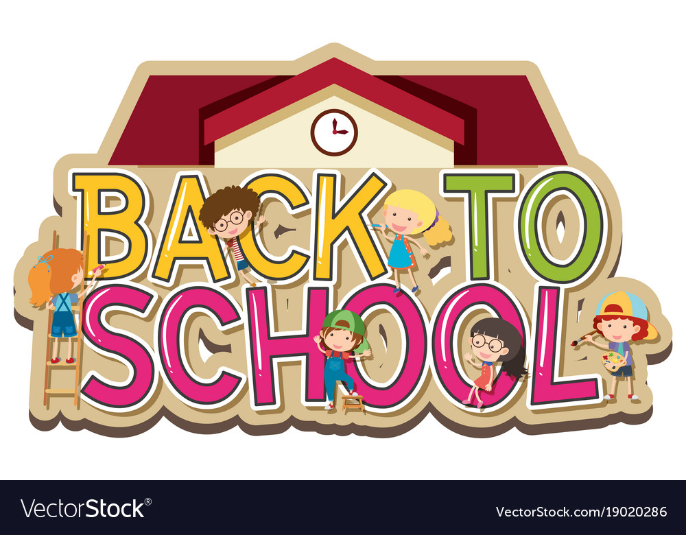Words design for back to school with happy Vector Image