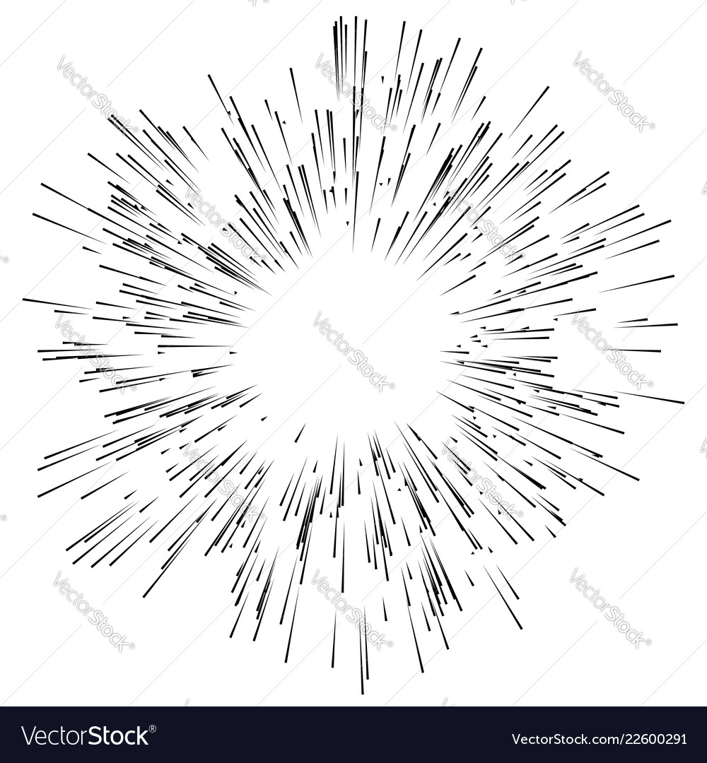 Abstract explosion bursting effect radial Vector Image