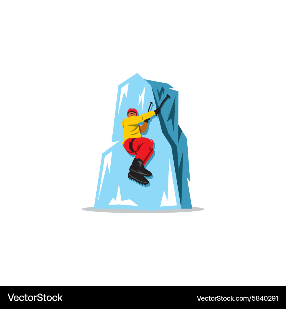 Alpinist climber with ice ax sign Royalty Free Vector Image