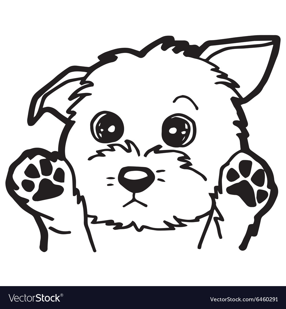 Black and white cartoon dog for coloring book Vector Image