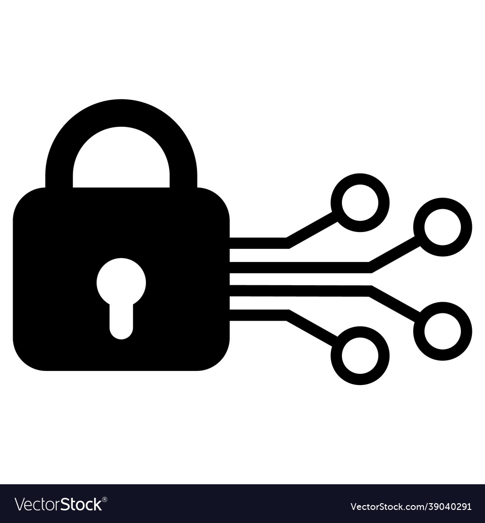 Digital Lock Flat Icon Royalty Free Vector Image