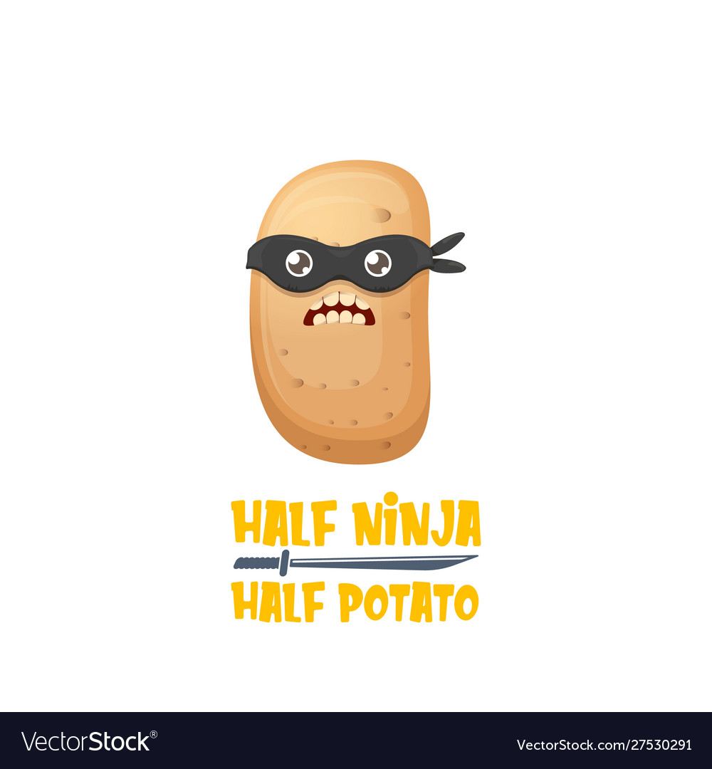 Half ninja potato character with black super