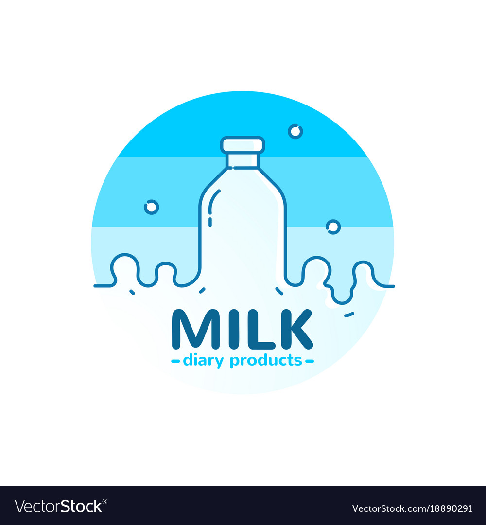 Milk Emblem Royalty Free Vector Image Vectorstock