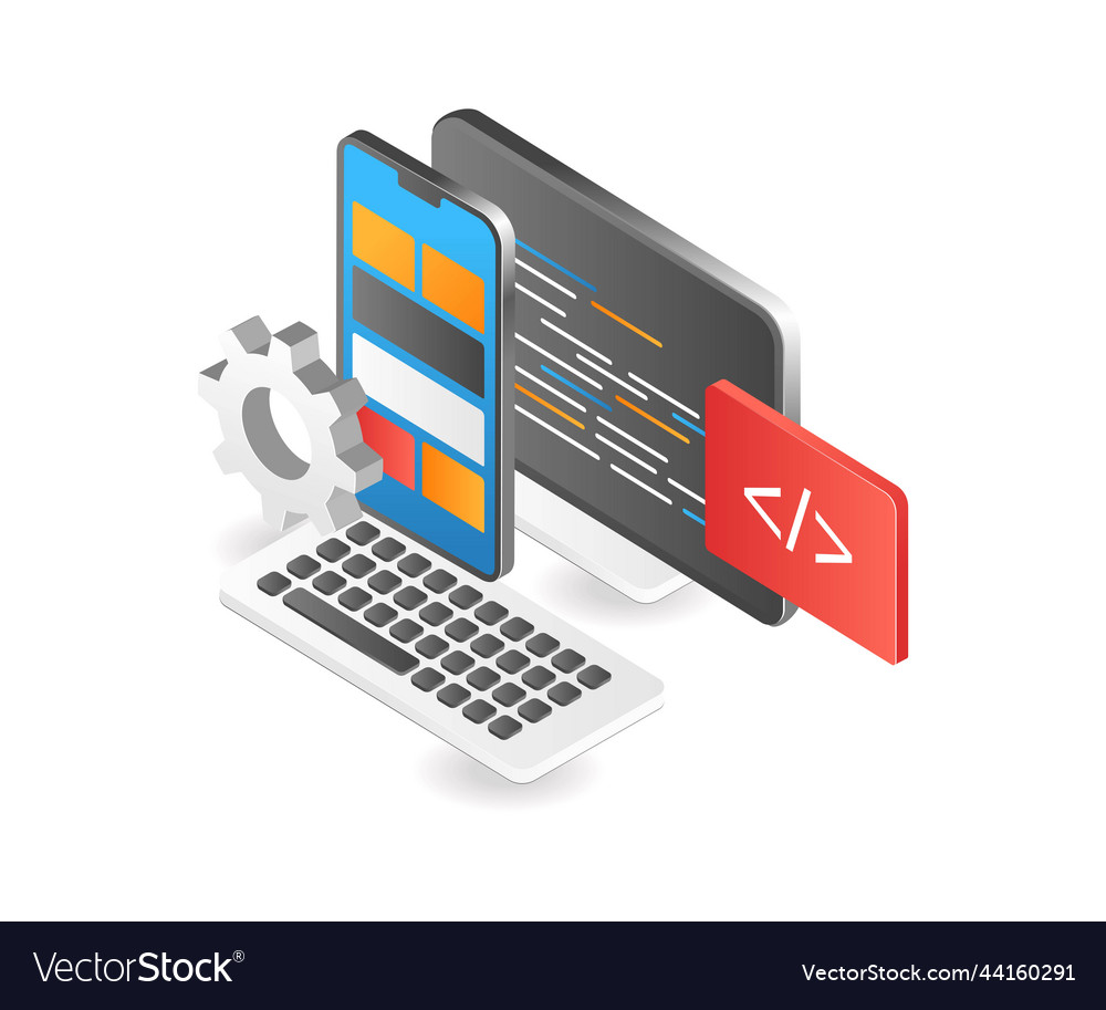 Program language for smartphone application vector image Program language for smartphone application