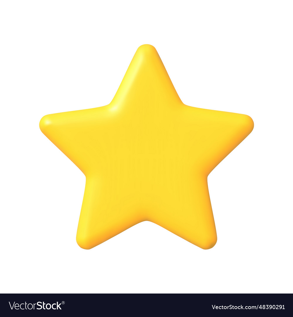 Render yellow star icon Royalty Free Vector Image