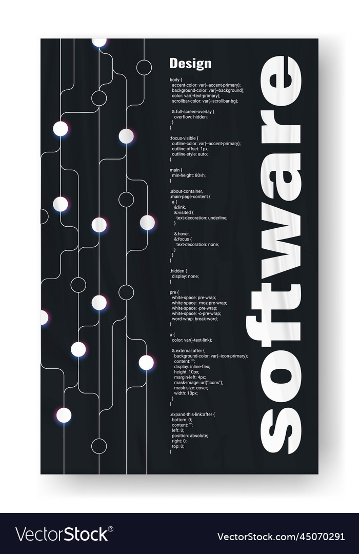 Software black and white poster Royalty Free Vector Image