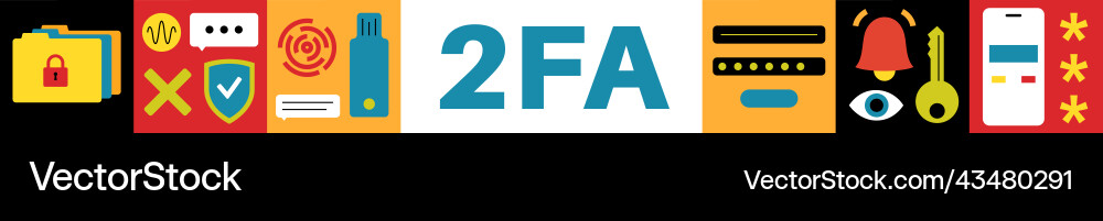 Two factor authentication Royalty Free Vector Image
