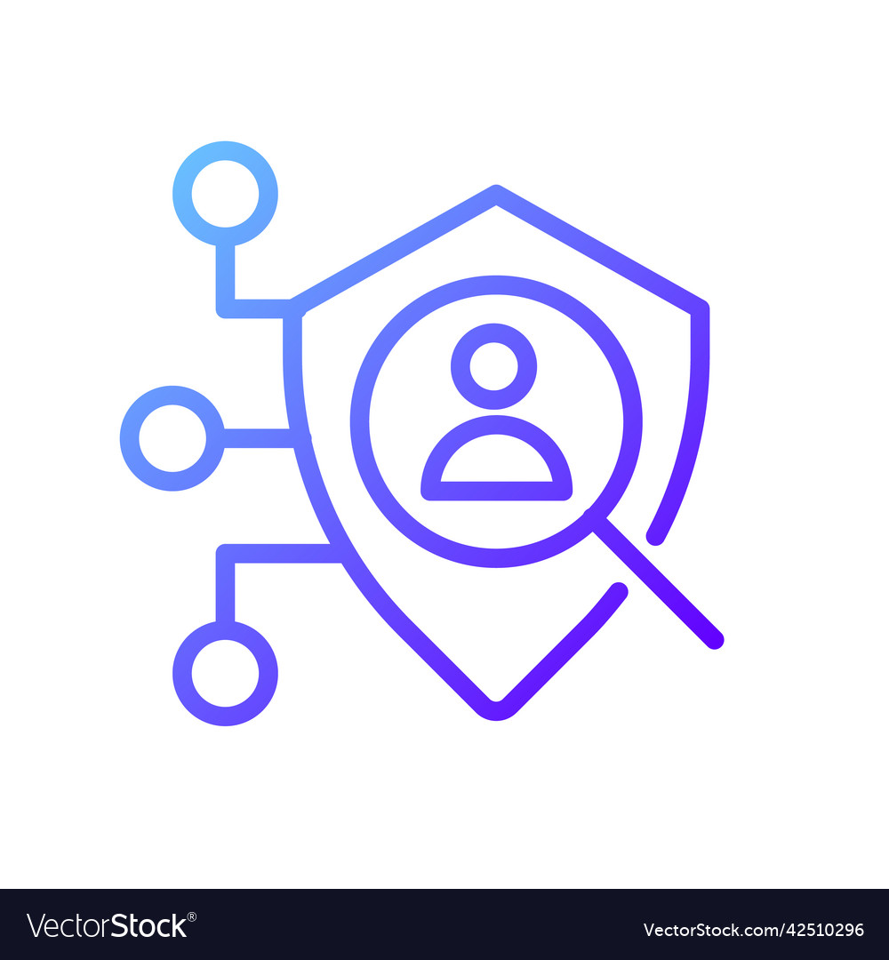 Access control pixel perfect gradient linear icon Vector Image