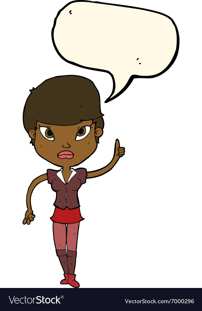 Cartoon woman with idea with speech bubble Vector Image