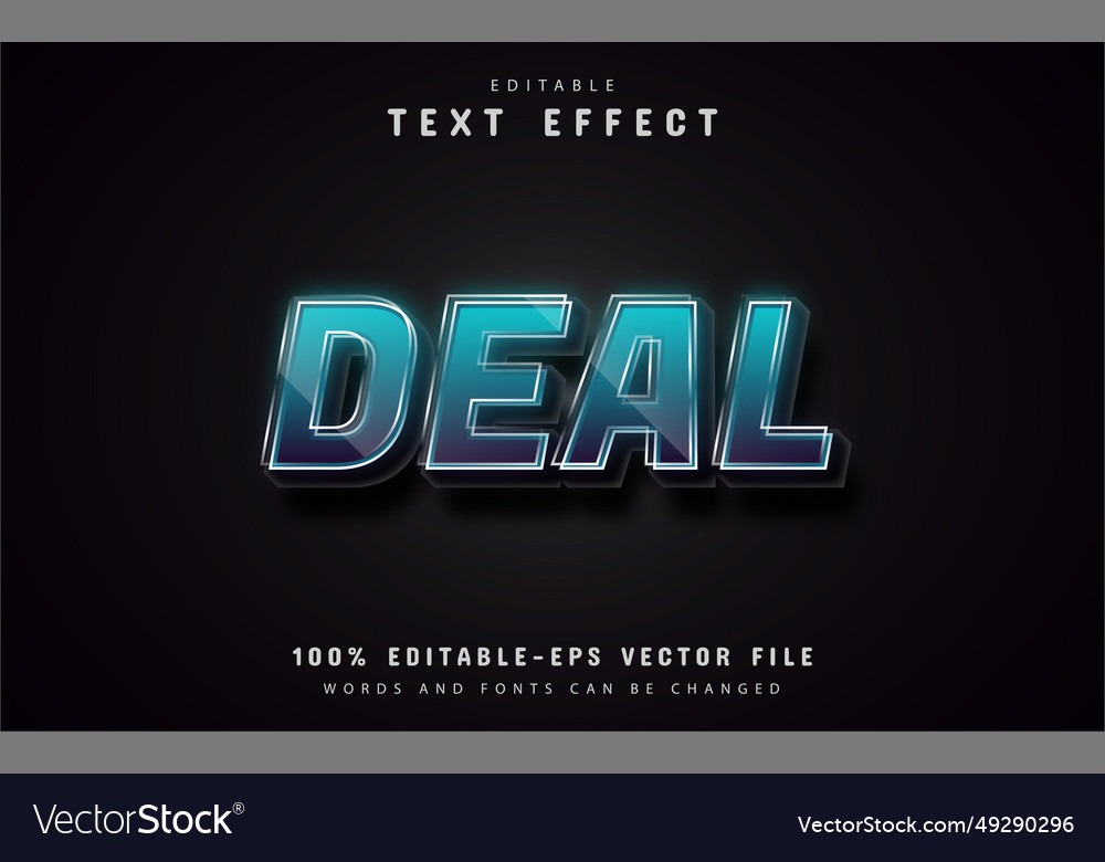 Deal text effects Royalty Free Vector Image - VectorStock