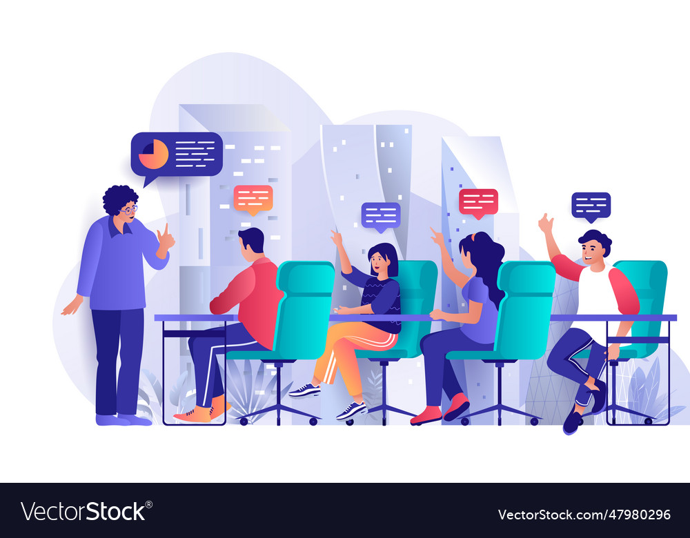 Focus group concept in flat design marketing Vector Image