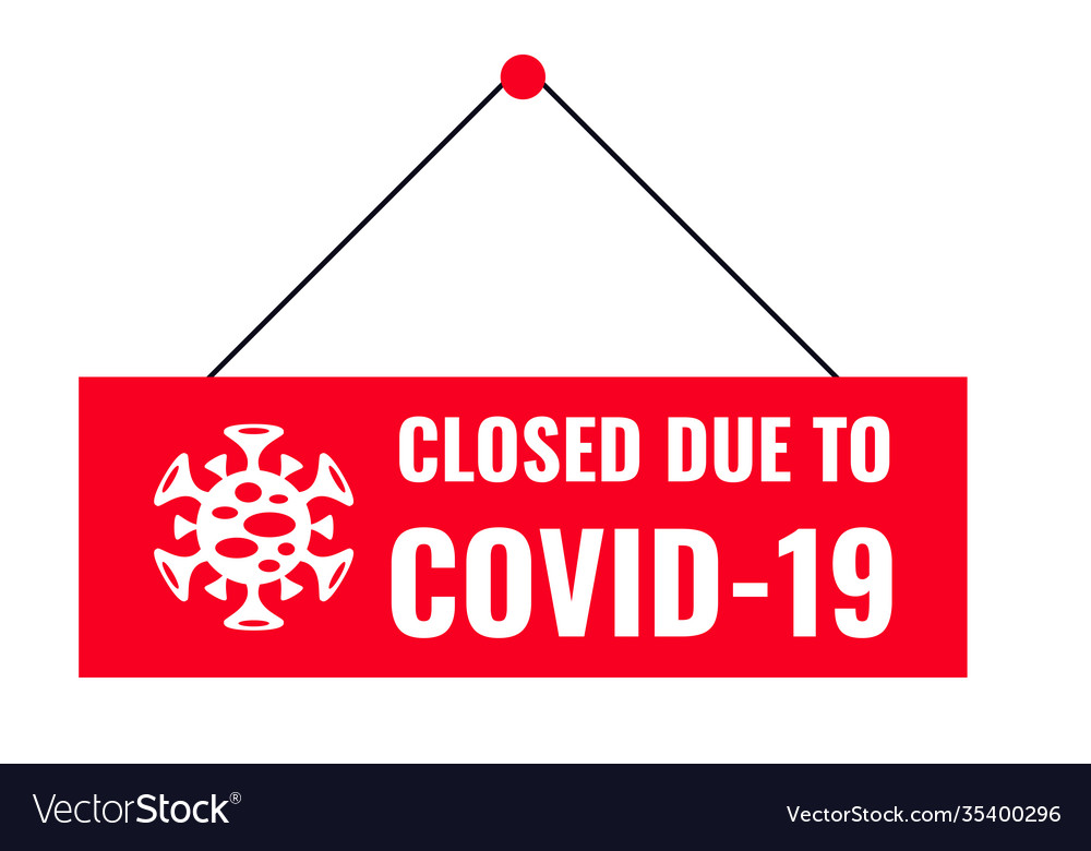 Inscription on red plate closed door office Vector Image