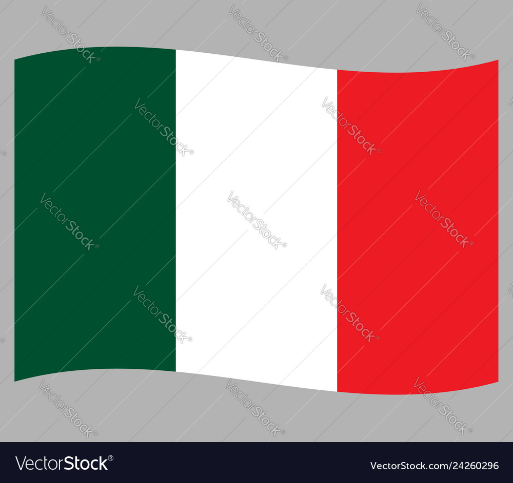 Italian national waving flag Royalty Free Vector Image