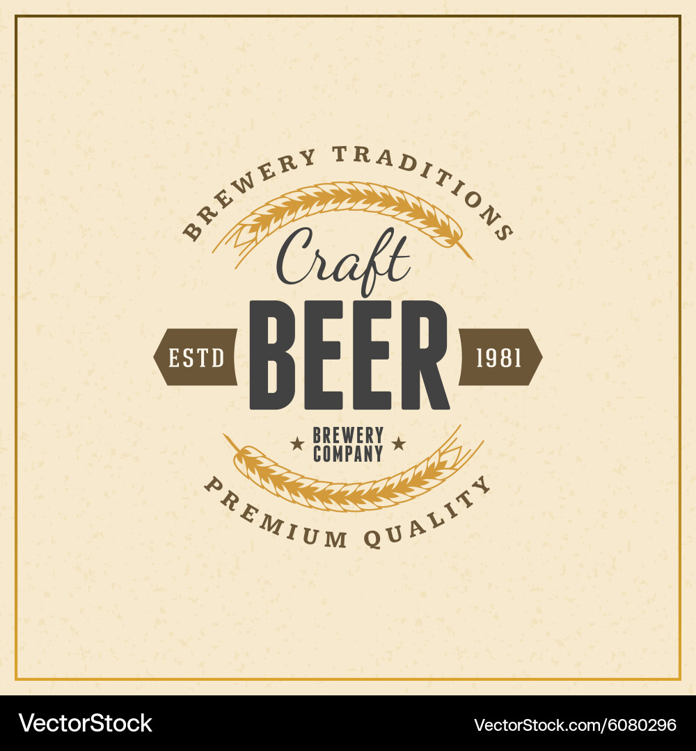 Retro vintage design element for brewery badge Vector Image