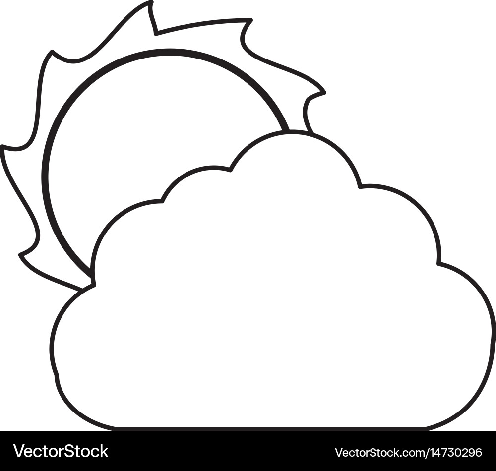 Sun and cloud icon Royalty Free Vector Image - VectorStock