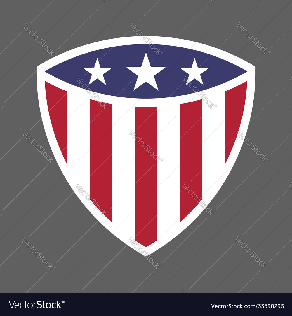 Usa flag shield icon logo Royalty Free Vector Image