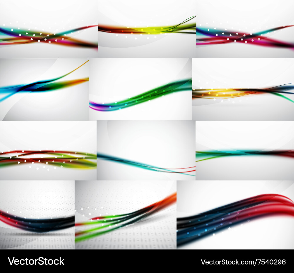 Wave backgrounds set abstract Royalty Free Vector Image