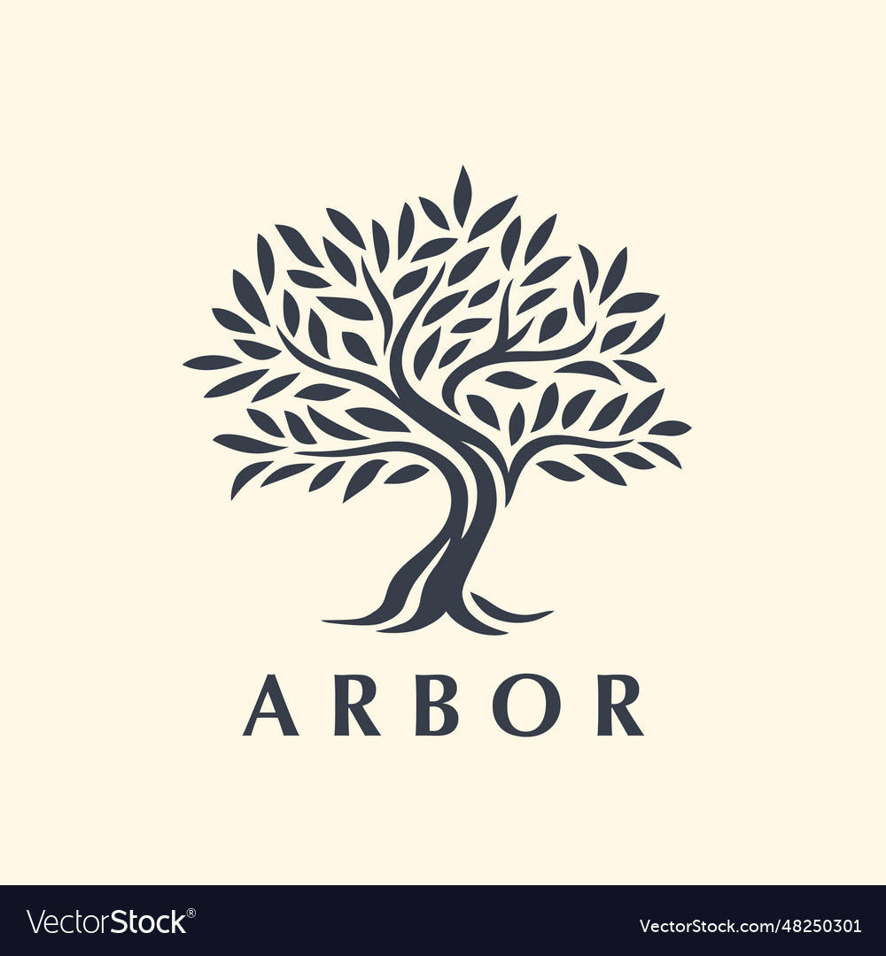 Arbor tree logo mark icon design Royalty Free Vector Image