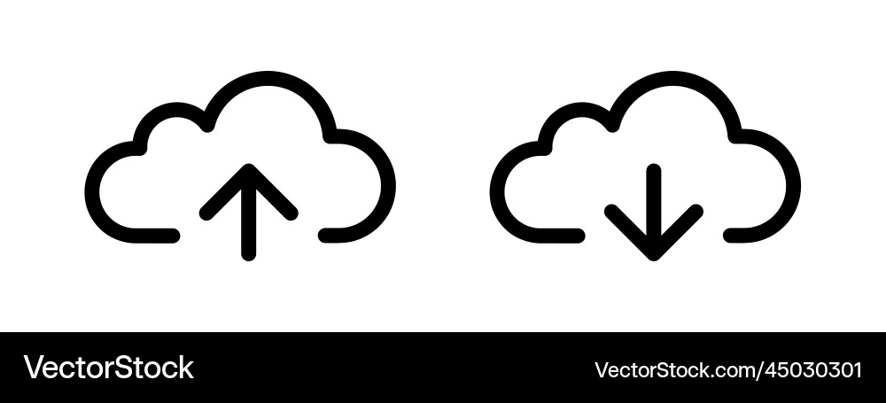 Cloud storage black icon computing service Vector Image