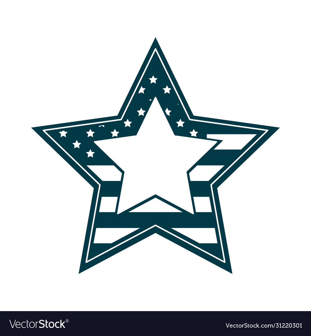 Happy independence day american flag shaped star Vector Image