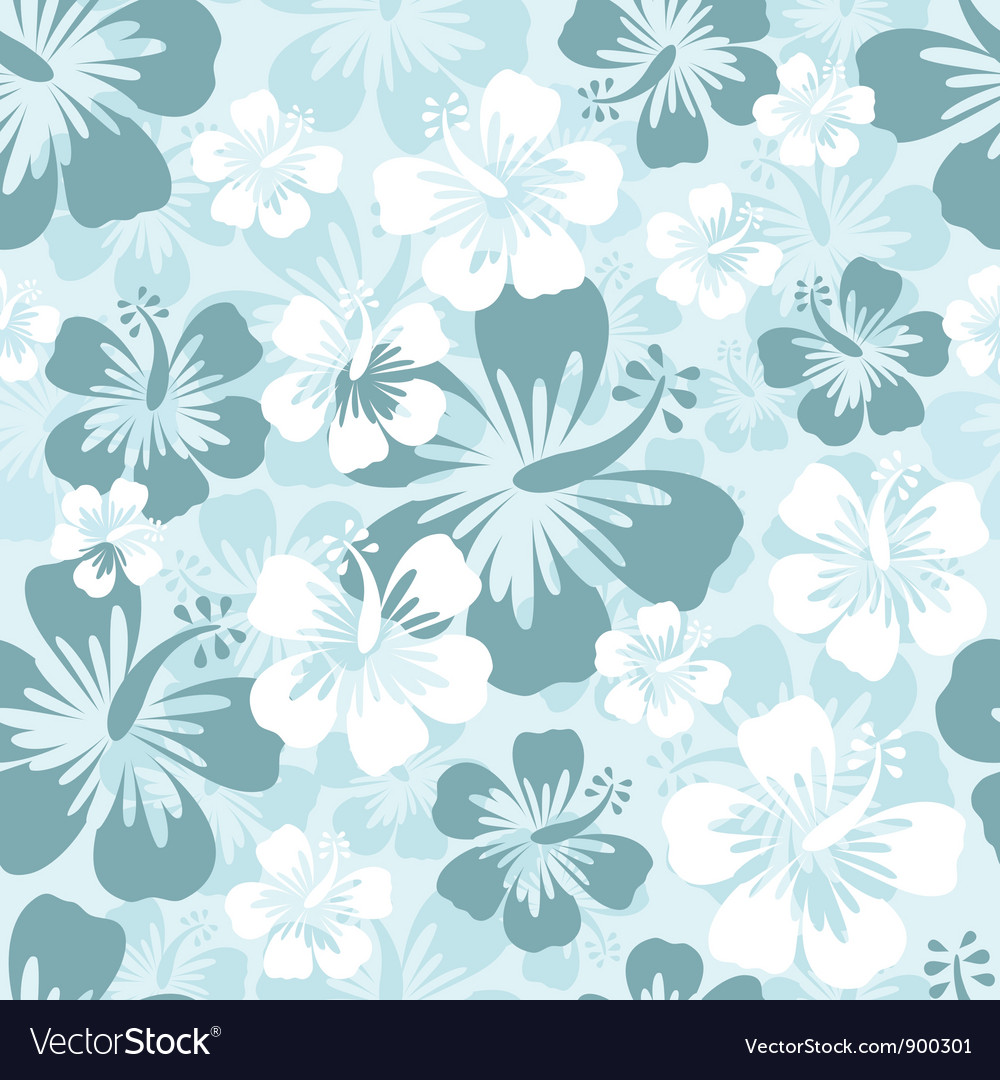 Hibiscus seamless background Royalty Free Vector Image