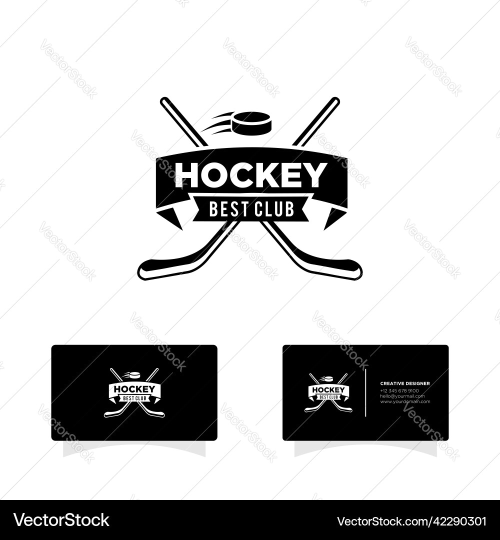 Hockey ice team logo icon design Royalty Free Vector Image