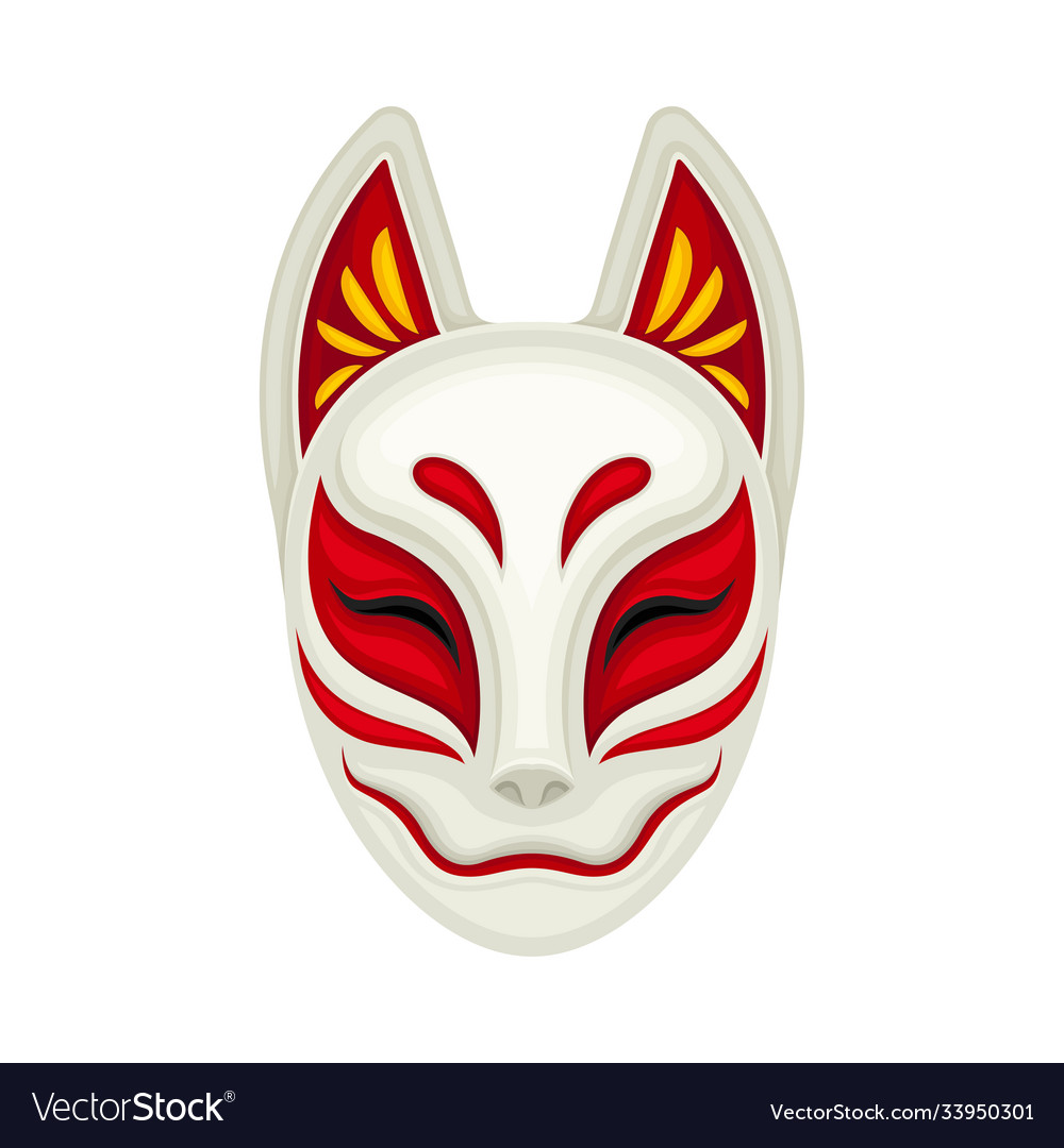 Japanese devil mask with smile for performance Vector Image