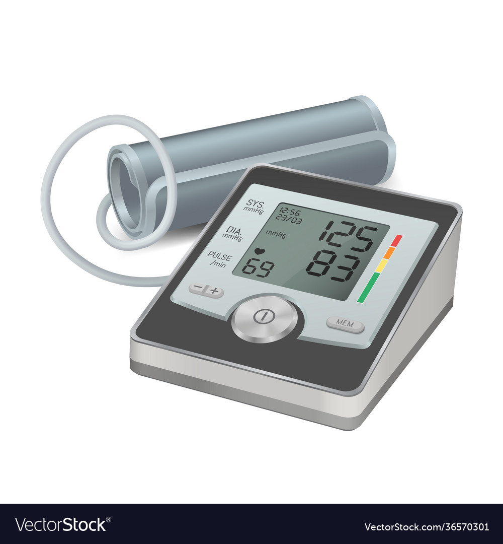 Sphygmomanometer realistic icon blood pressure Vector Image