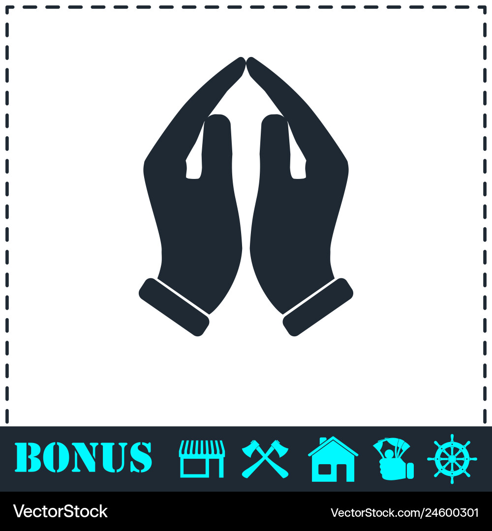 Supporting hands icon flat Royalty Free Vector Image