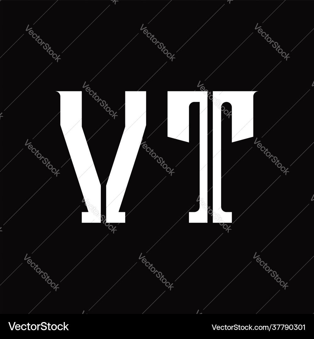 Vt logo monogram with middle slice design template
