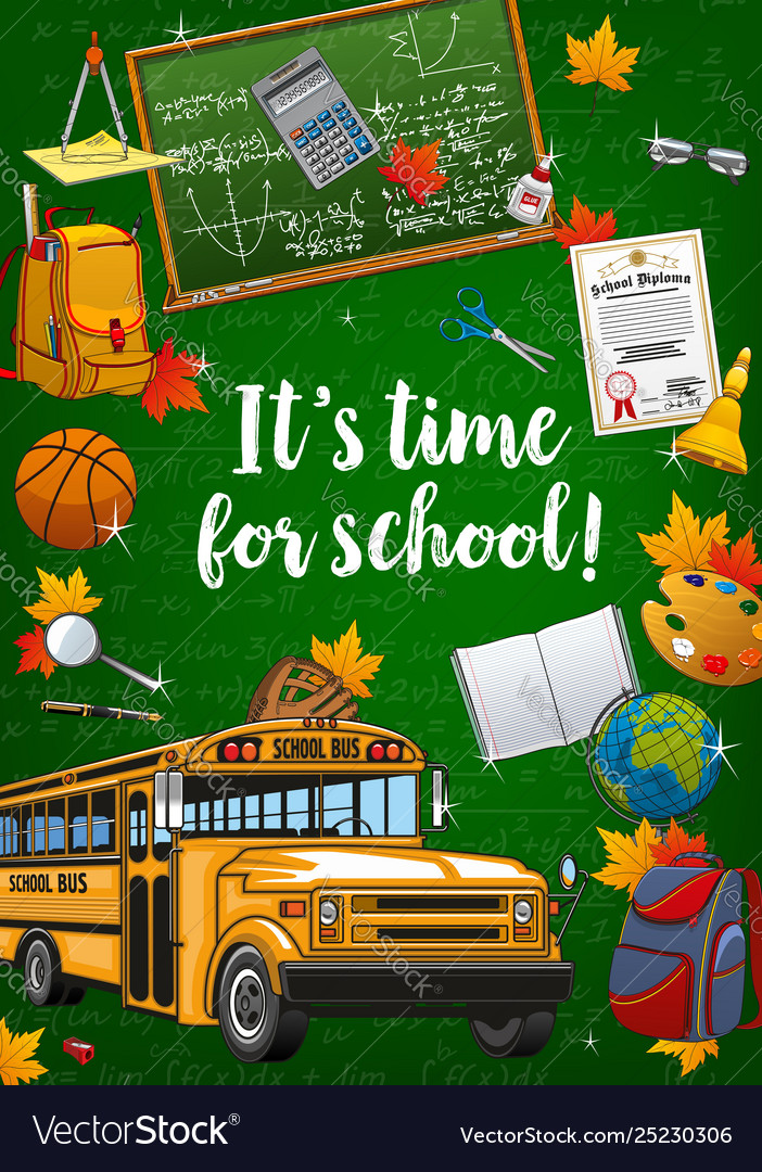 School time bus. School time bus
