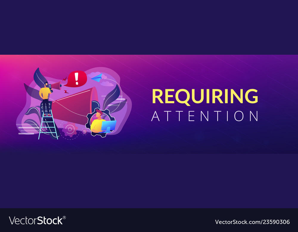 Draw Attention Concept Banner Header Royalty Free Vector