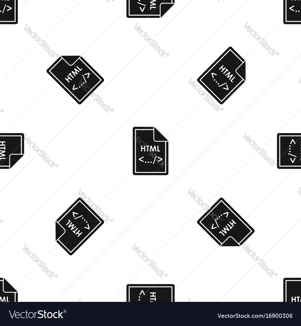 File html pattern seamless black royalty free vector image