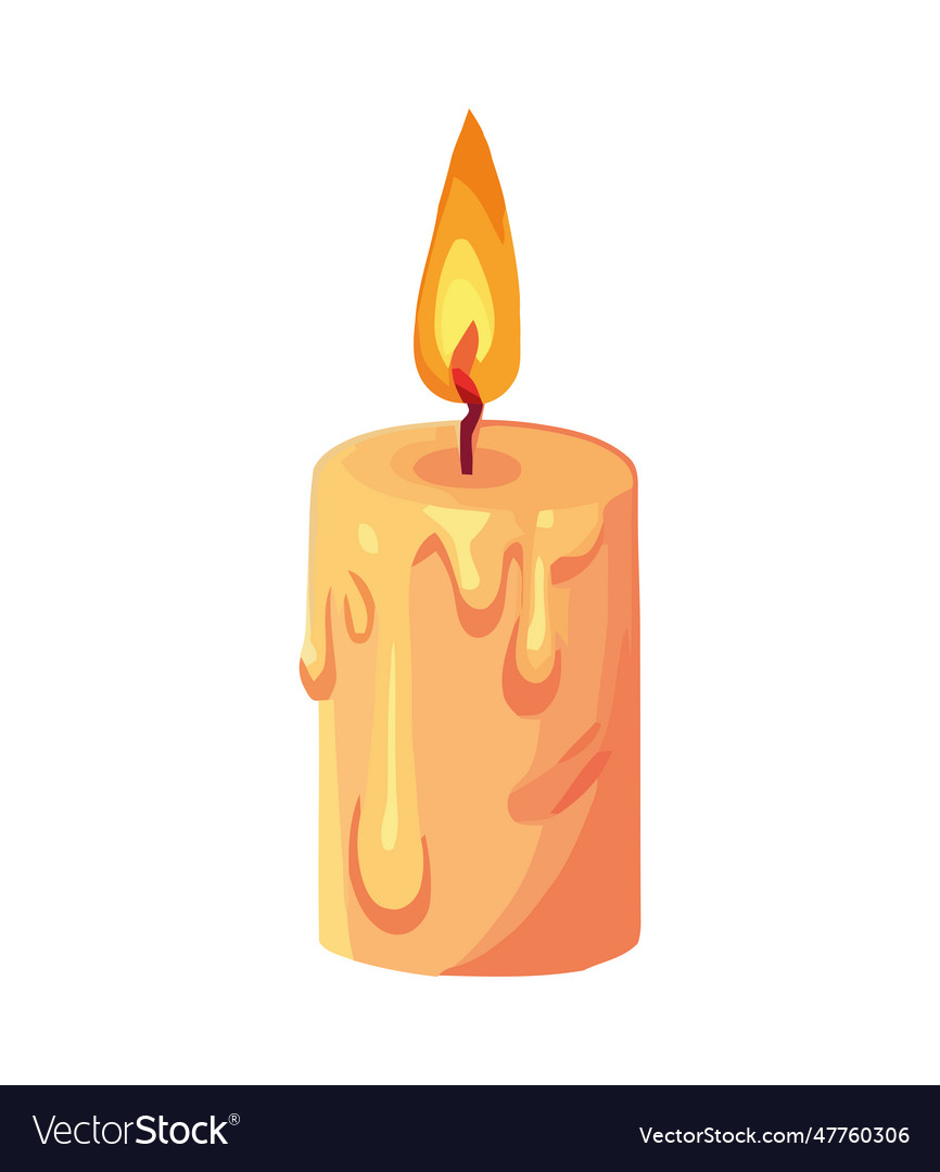 Glowing flame ignites candle for celebration Vector Image