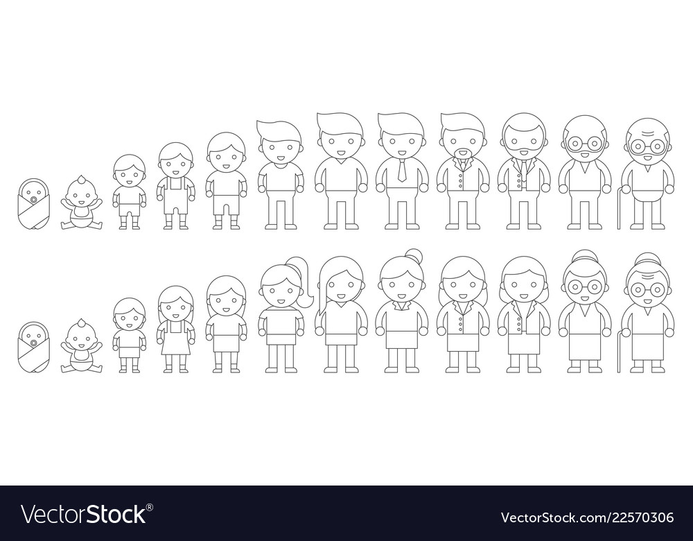 Human life cycle male and female from newborn Vector Image