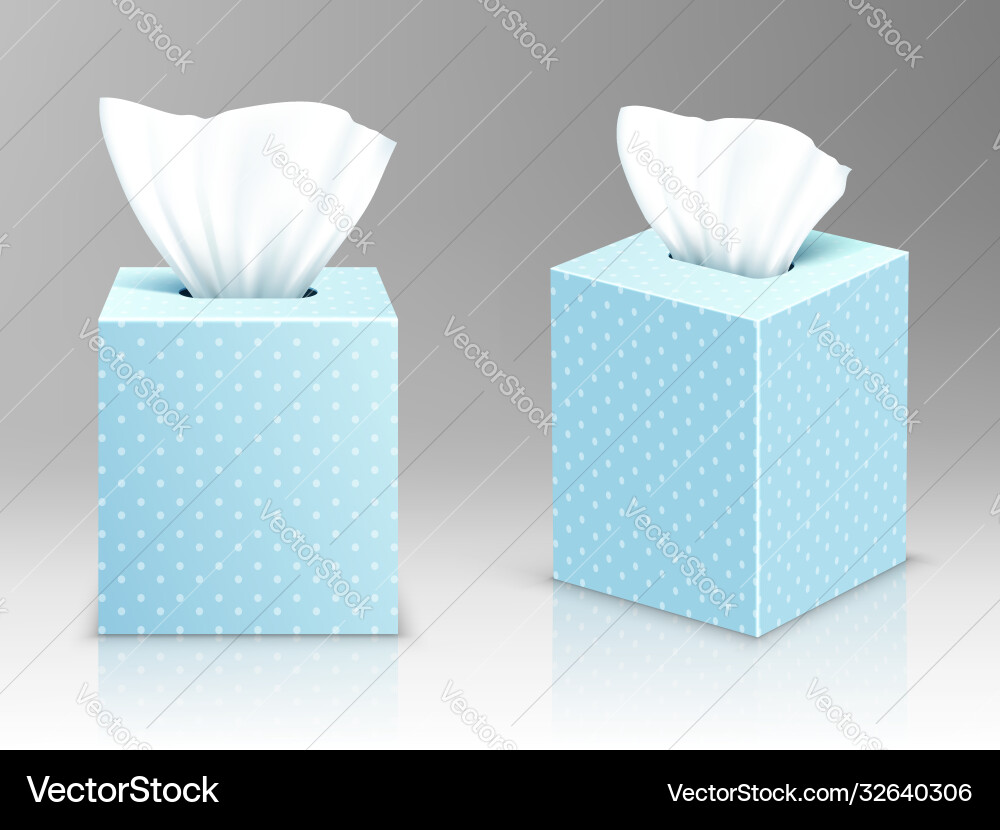 Paper napkin boxes open packages with tissue wipes