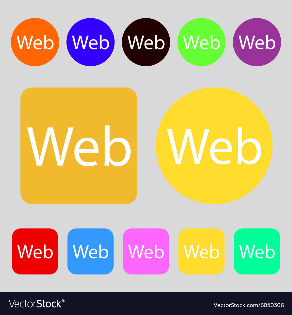 Web sign icon world wide symbol 12 colored Vector Image